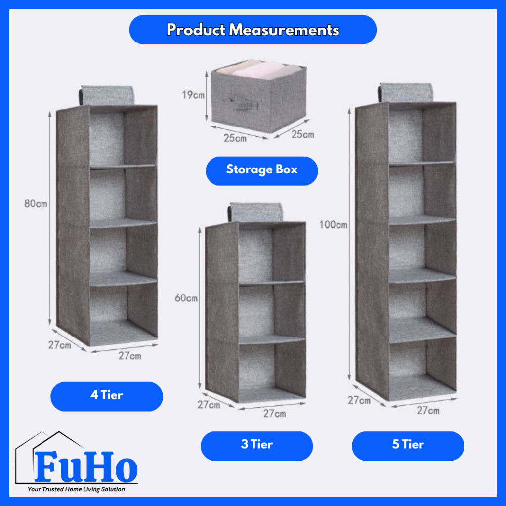🇸🇬READY STOCK🇸🇬 FuHo Wardrobe Drawer With Storage Pouch | Hanging Wardrobe Cabinet | Storage Box | (HL0256)