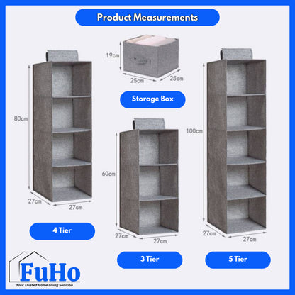 🇸🇬READY STOCK🇸🇬 FuHo Wardrobe Drawer With Storage Pouch | Hanging Wardrobe Cabinet | Storage Box | (HL0256)