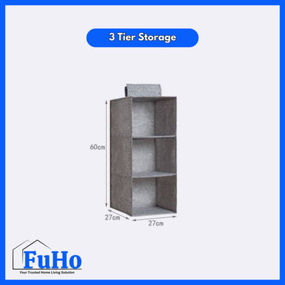 🇸🇬READY STOCK🇸🇬 FuHo Wardrobe Drawer With Storage Pouch | Hanging Wardrobe Cabinet | Storage Box | (HL0256)