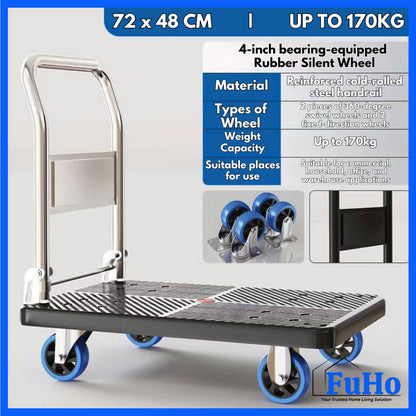 🇸🇬READY STOCK🇸🇬 FuHo Industrial Heavy Duty Foldable Trolley | Warehouse Trolley | Pre Star Trolley | (IND0016)