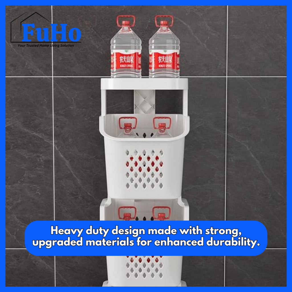 🇸🇬READY STOCK🇸🇬 FuHo Laundry Basket Trolley | Collapsible Storage Trolley | Clothes Rack | Clothes Trolley | (TL0055)