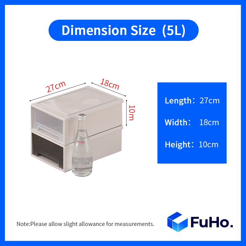 (1pcs) 🇸🇬READY STOCK🇸🇬 FuHo Transparent Stackable box | Stackable Drawer | Organiser Box | Wardrobe Box (HL0023)