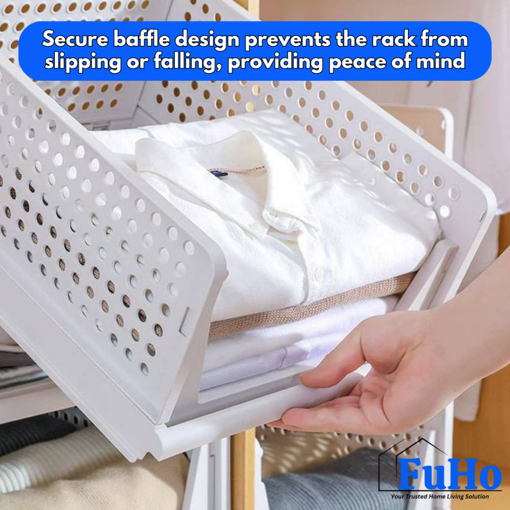 🇸🇬READY STOCK🇸🇬 FuHo Foldable Cabinet Box | Wardrobe Storage Box | Wardrobe Organizers | Cabinet Stackable Box (HL0320)