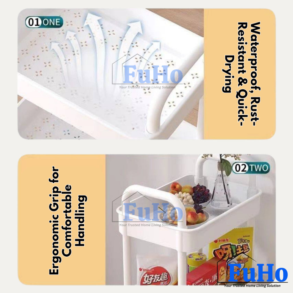 🇸🇬READY STOCK🇸🇬 FuHo x Sando 3 Tier Moveable Storage Trolley  | Organiser Box | Container | Drawer | Wardrobe | HL0325