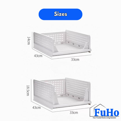 🇸🇬READY STOCK🇸🇬 FuHo Foldable Cabinet Box | Wardrobe Storage Box | Wardrobe Organizers | Cabinet Stackable Box (HL0320)