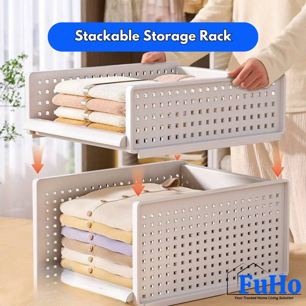 🇸🇬READY STOCK🇸🇬 FuHo Foldable Cabinet Box | Wardrobe Storage Box | Wardrobe Organizers | Cabinet Stackable Box (HL0320)