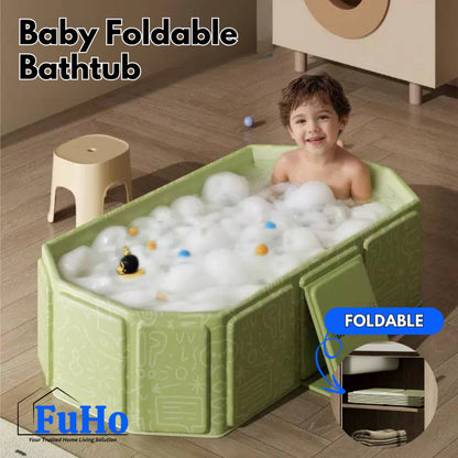 🇸🇬READY STOCK🇸🇬 FuHo Baby Foldable Bathtub | Portable Bathtub | Travel Bathtub | Baby Bathing (HL0314-GREEN)