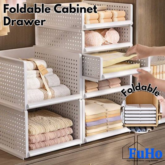 🇸🇬READY STOCK🇸🇬 FuHo Foldable Cabinet Box | Wardrobe Storage Box | Wardrobe Organizers | Cabinet Stackable Box (HL0320)