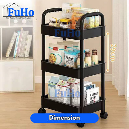🇸🇬READY STOCK🇸🇬 FuHo x Sando 3 Tier Moveable Storage Trolley  | Organiser Box | Container | Drawer | Wardrobe | HL0325