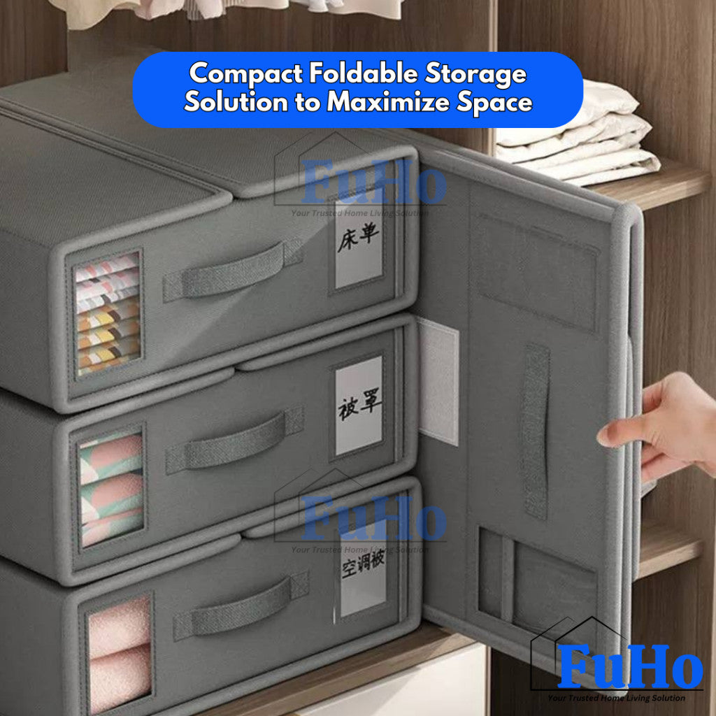 🇸🇬READY STOCK🇸🇬 FuHo Linen Bedsheet Cover Storage Box | Blanket Storage Box | Mattress Storage Box | Curtain (HL0333)