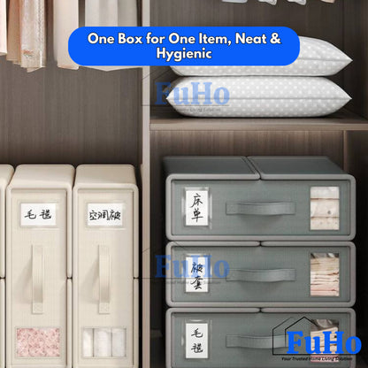 🇸🇬READY STOCK🇸🇬 FuHo Linen Bedsheet Cover Storage Box | Blanket Storage Box | Mattress Storage Box | Curtain (HL0333)
