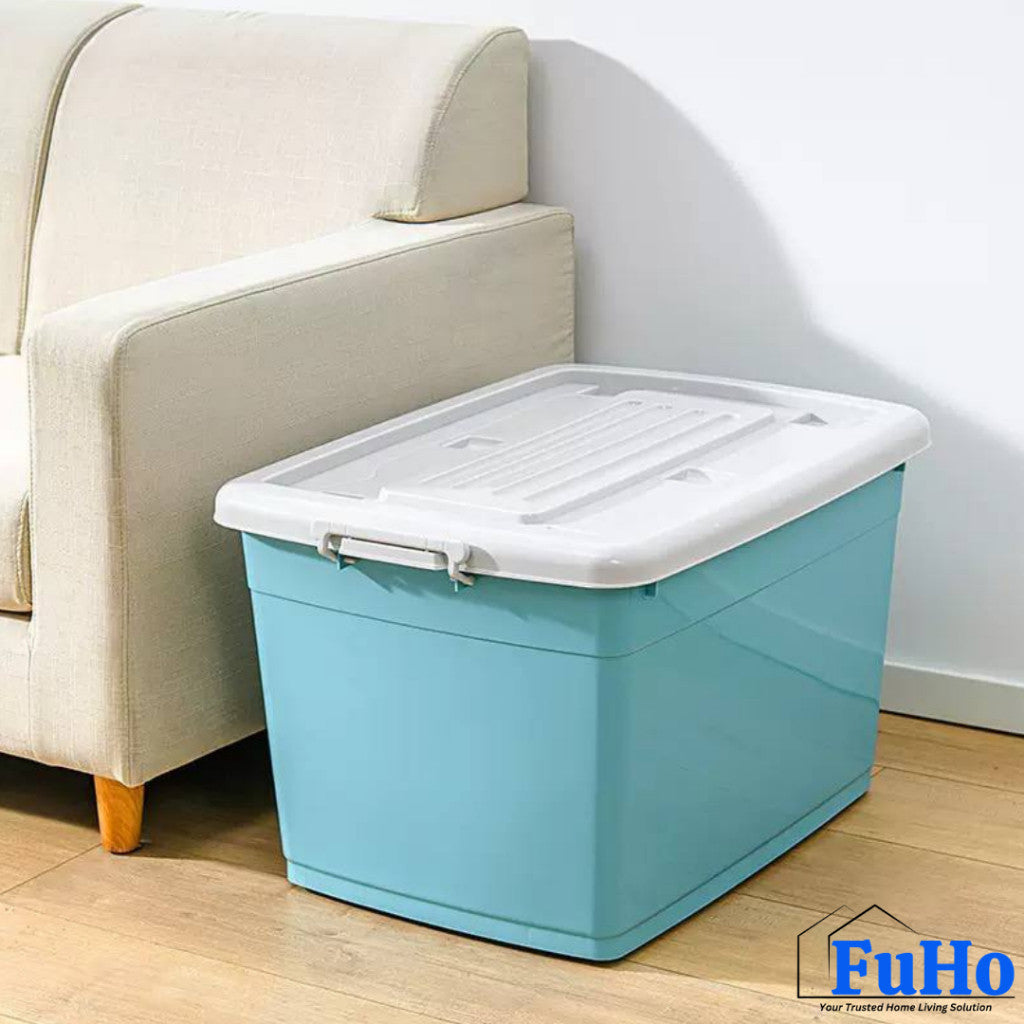 Fuho Transparent Storage Box With Wheel | Plastic Container | Stackable Box | Storage Box (HL0005)
