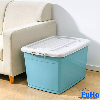 Fuho Transparent Storage Box With Wheel | Plastic Container | Stackable Box | Storage Box (HL0005)
