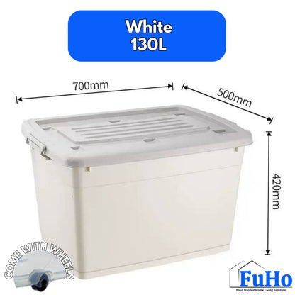Fuho Transparent Storage Box With Wheel | Plastic Container | Stackable Box | Storage Box (HL0005)