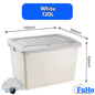 Fuho Transparent Storage Box With Wheel | Plastic Container | Stackable Box | Storage Box (HL0005)