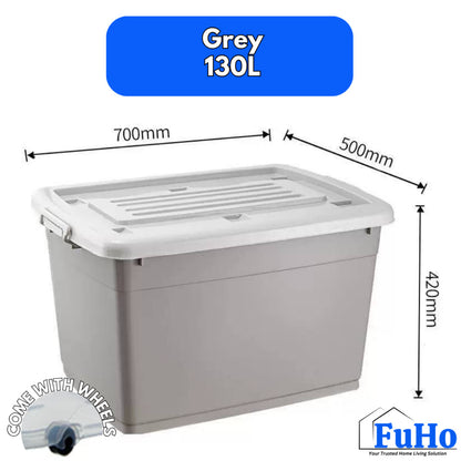 Fuho Transparent Storage Box With Wheel | Plastic Container | Stackable Box | Storage Box (HL0005)