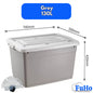 Fuho Transparent Storage Box With Wheel | Plastic Container | Stackable Box | Storage Box (HL0005)
