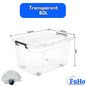 Fuho Transparent Storage Box With Wheel | Plastic Container | Stackable Box | Storage Box (HL0005)