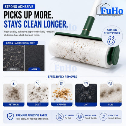 Fuho ProClean™ 24CM Wide Linen Sticky Roller | Lint Roller | Dust Roller | Cloth Linen | Clothes Linen | (HL0336)
