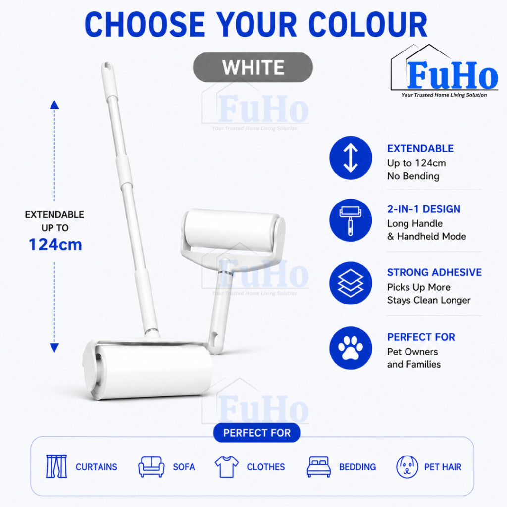 Fuho ProClean™ 24CM Wide Linen Sticky Roller | Lint Roller | Dust Roller | Cloth Linen | Clothes Linen | (HL0336)