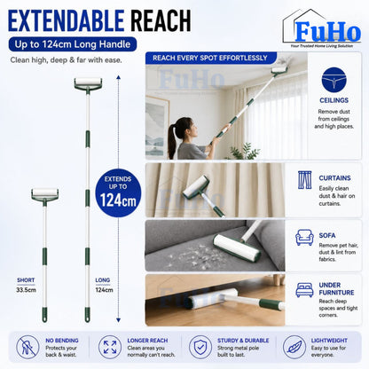 Fuho ProClean™ 24CM Wide Linen Sticky Roller | Lint Roller | Dust Roller | Cloth Linen | Clothes Linen | (HL0336)