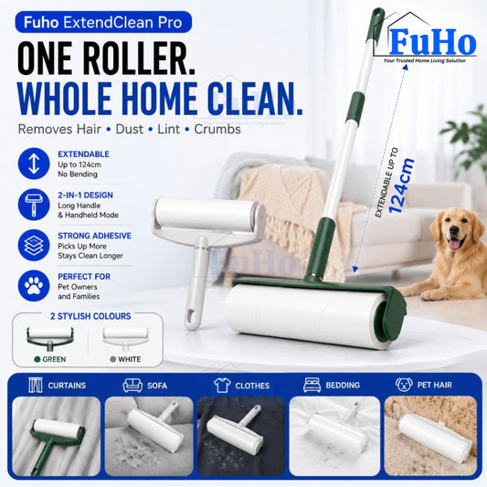 Fuho ProClean™ 24CM Wide Linen Sticky Roller | Lint Roller | Dust Roller | Cloth Linen | Clothes Linen | (HL0336)