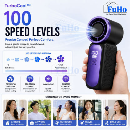 Fuho AeroPro™ Turbo Portable Fan | Turbo Fan | Portable Fan | Portable Mini Fan | Handheld Fan | Travel Fan | (HL0334)