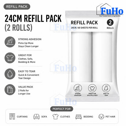 Fuho ProClean™ 24CM Wide Linen Sticky Roller | Lint Roller | Dust Roller | Cloth Linen | Clothes Linen | (HL0336)
