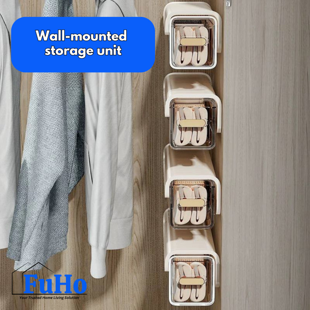 🇸🇬READY STOCK🇸🇬 FuHo Transparent Wall Storage Box | Storage Box | Undergarment Storage Box | (HL0315)