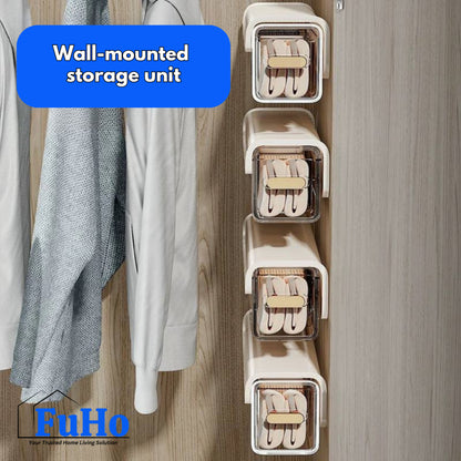 🇸🇬READY STOCK🇸🇬 FuHo Transparent Wall Storage Box | Storage Box | Undergarment Storage Box | (HL0315)