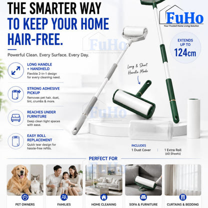 Fuho ProClean™ 24CM Wide Linen Sticky Roller | Lint Roller | Dust Roller | Cloth Linen | Clothes Linen | (HL0336)
