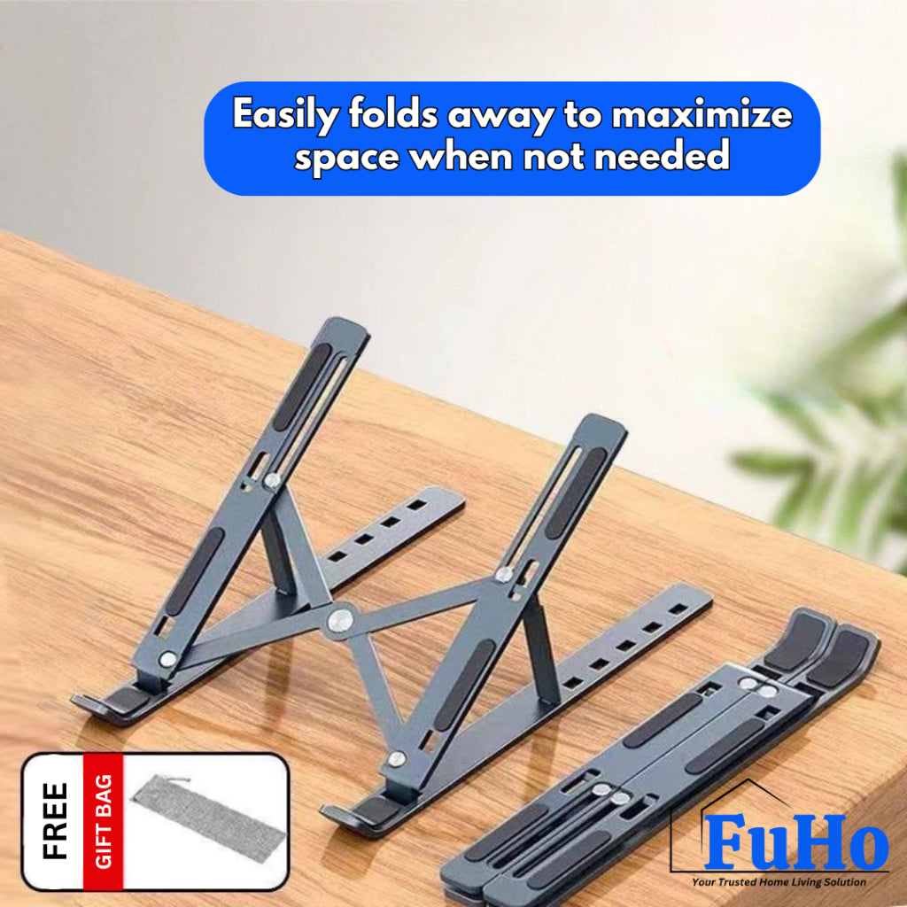 🇸🇬READY STOCK🇸🇬 FuHo Foldable Laptop Stand | Book Stand | Phone Stand | Desktop Organiser | (HL0317-BLACK)