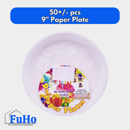 🇸🇬READY STOCK🇸🇬 FuHo Paper Plate | Plastic Fork | Plastic Spoon | Plastic Cups | Disposable Cutlery | (HL0319)