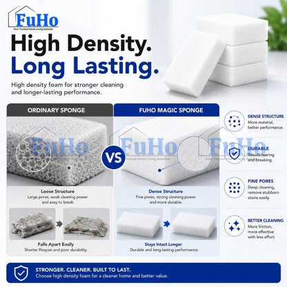 Fuho MagicFoam Melamine Sponge Eraser, Cleans with Water (20, 100 pcs)