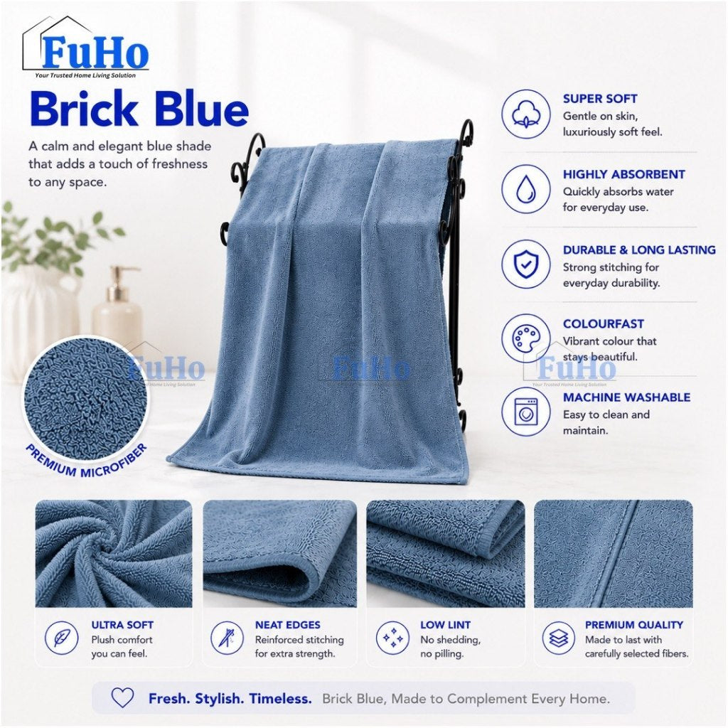 🇸🇬READY STOCK🇸🇬 FuHo Cloudsoft Absorbed Towel | Toilet Towel | Cotton Towel | Bathing Towel | Shower Towel | (HL0347)