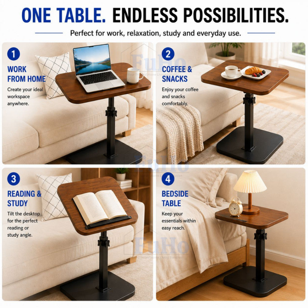 Fuho FlexDesk Table | Portable Table | Adjustable Table | Side Table | (HL0338)