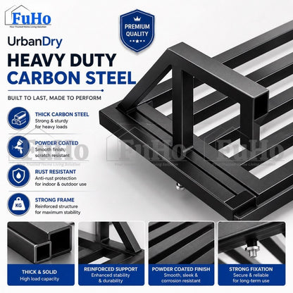 Fuho Premium Wall-Mounted Balcony Drying Rack, Foldable (40cm to 100cm)