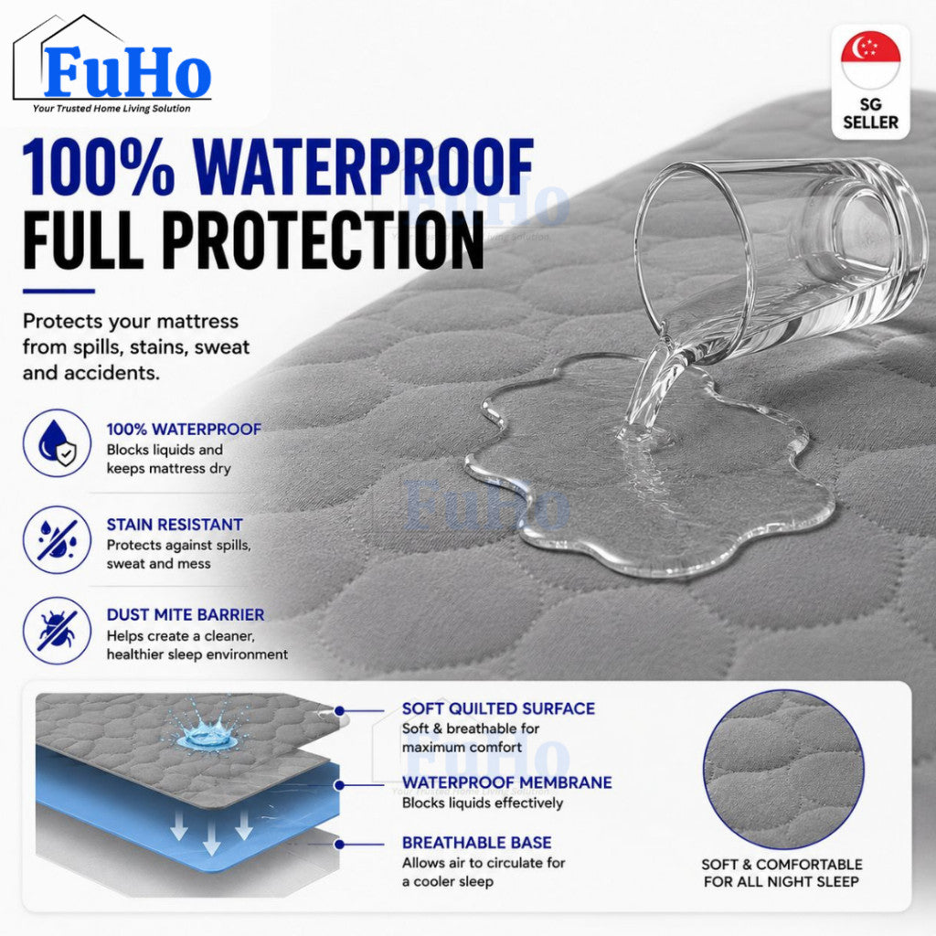 Fuho Waterproof BedSheet | Bed Sheet | Pillow Case | Mattress Protector | (HL0345)