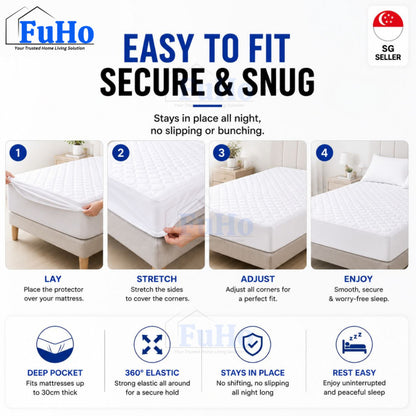 Fuho Waterproof BedSheet | Bed Sheet | Pillow Case | Mattress Protector | (HL0345)
