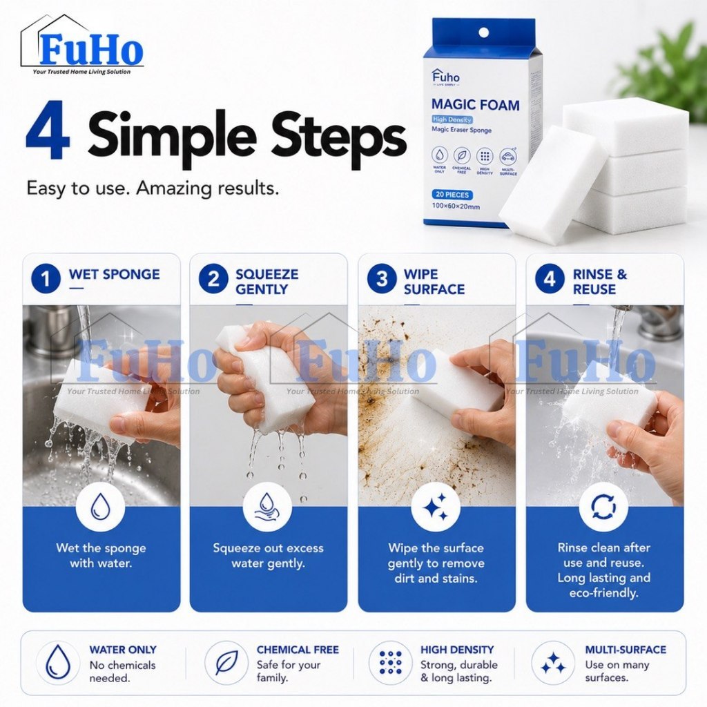 🇸🇬READY STOCK🇸🇬 FuHo Magic Foam | Magic Sponge | Sponge Eraser | (KIT0079)