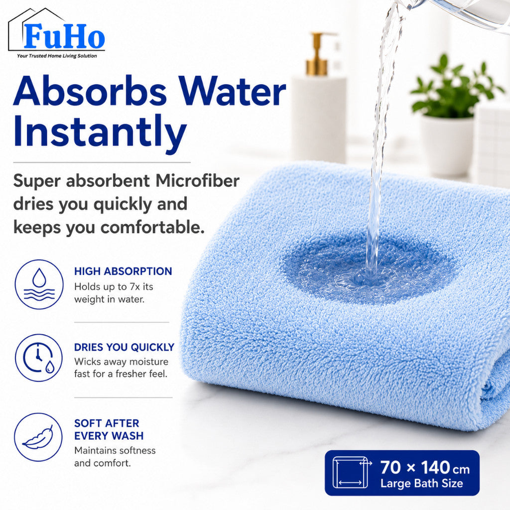 🇸🇬READY STOCK🇸🇬 FuHo Cloudsoft Absorbed Towel | Toilet Towel | Cotton Towel | Bathing Towel | Shower Towel | (HL0347)