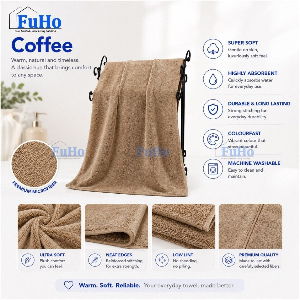 🇸🇬READY STOCK🇸🇬 FuHo Cloudsoft Absorbed Towel | Toilet Towel | Cotton Towel | Bathing Towel | Shower Towel | (HL0347)