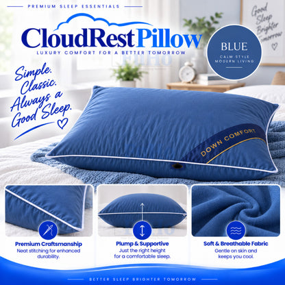 Fuho CloudRest Soft Fluffy Pillow | Hotel Pillow | Neck Support Pillow | Polyester Fibre Bed Pillow | (HL0351)