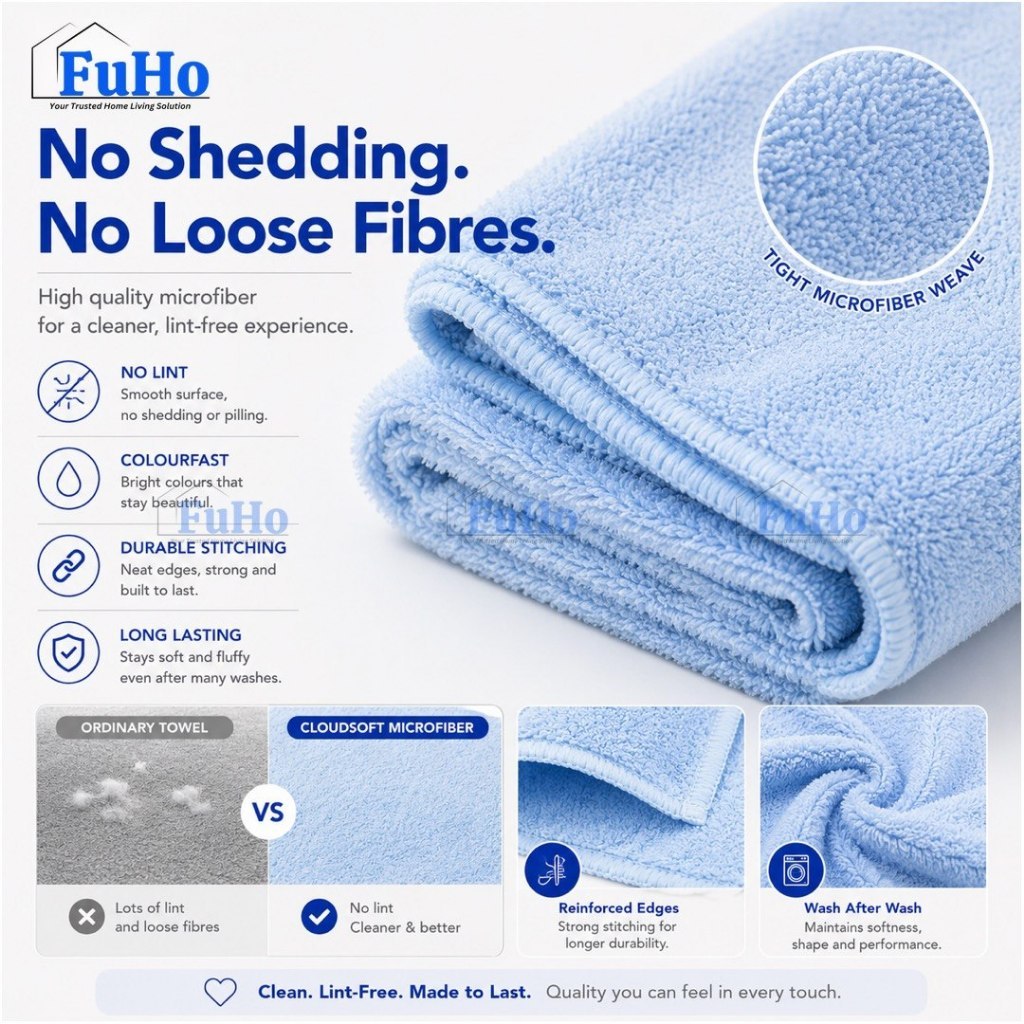 🇸🇬READY STOCK🇸🇬 FuHo Cloudsoft Absorbed Towel | Toilet Towel | Cotton Towel | Bathing Towel | Shower Towel | (HL0347)