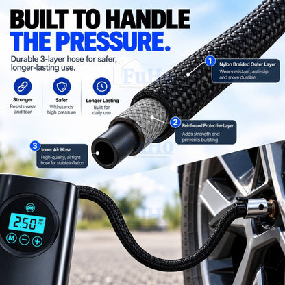 Fuho AirDrive Portable Tyre Pump for Car, Bicycle & Balls