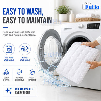Fuho SleepGuard Mattress Protector | Bed Protector | Cotton Bed Protector | (HL0344)