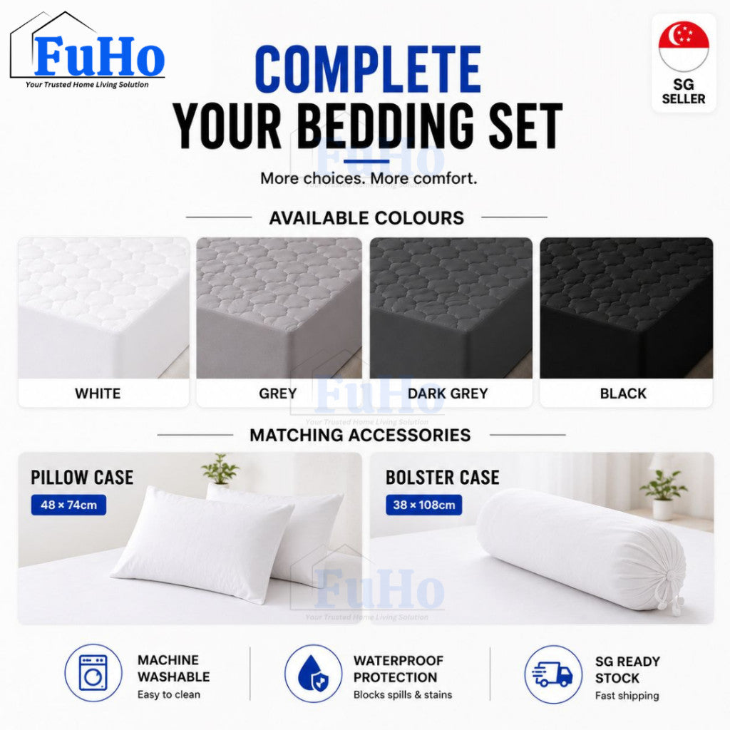 Fuho Waterproof BedSheet | Bed Sheet | Pillow Case | Mattress Protector | (HL0345)