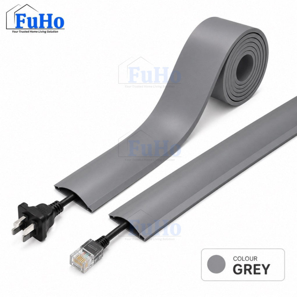 CableHide Self-Adhesive Floor Cable Cover PVC Wire Cord Protector Cable Management Concealer for Home Office | (HL0357)
