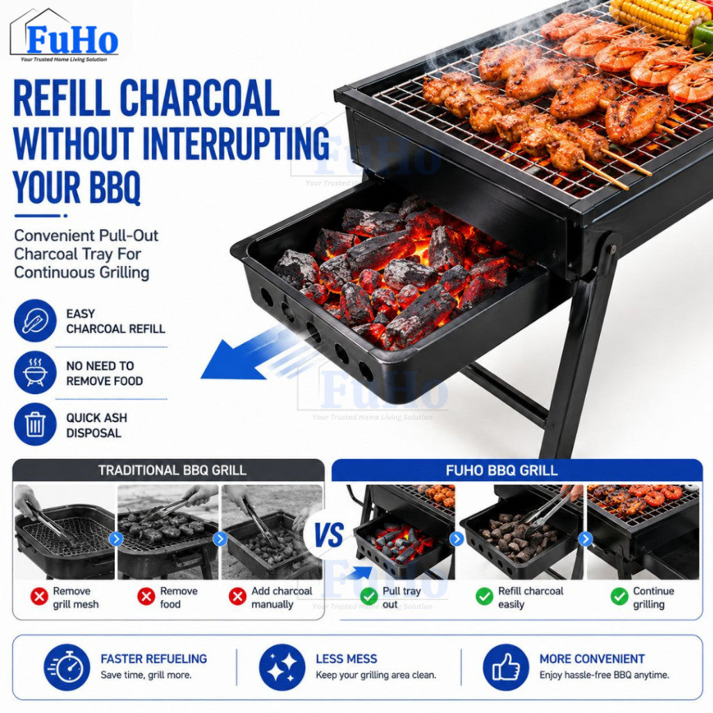 Fuho Foldable Portable BBQ Pit | BBQ Pit | Portable BBQ Pit | (HL0340)
