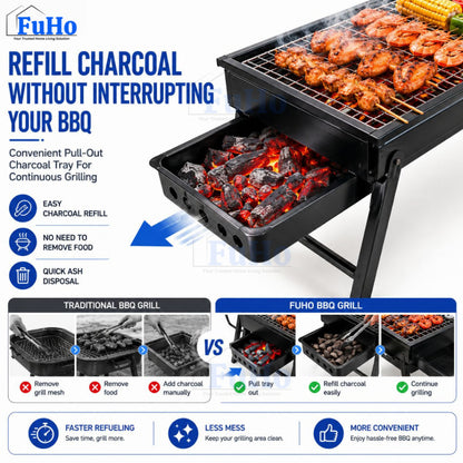 Fuho Foldable Portable BBQ Pit | BBQ Pit | Portable BBQ Pit | (HL0340)